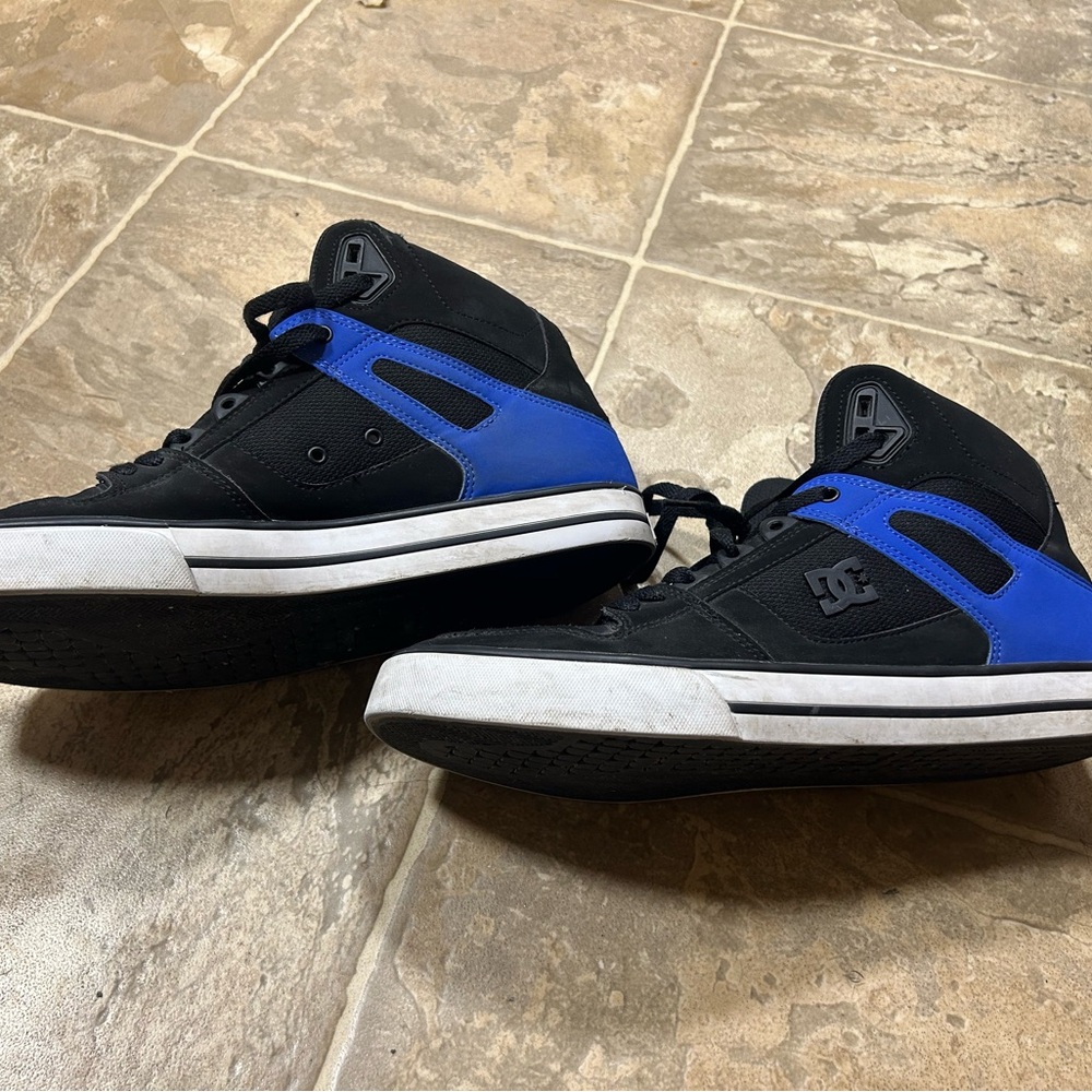 Men’s DC High-Top Skate Shoes — Black & Blue , Size 12